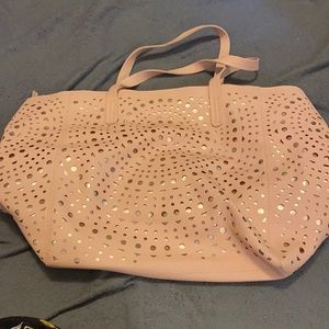 Pink weekender bag